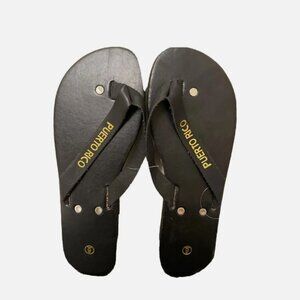 Puerto Rico Women Black Flip Flops